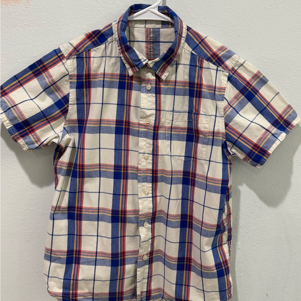 Wonder Nation Boy’s Plaid Short Sleeve Button-Up Shirt
